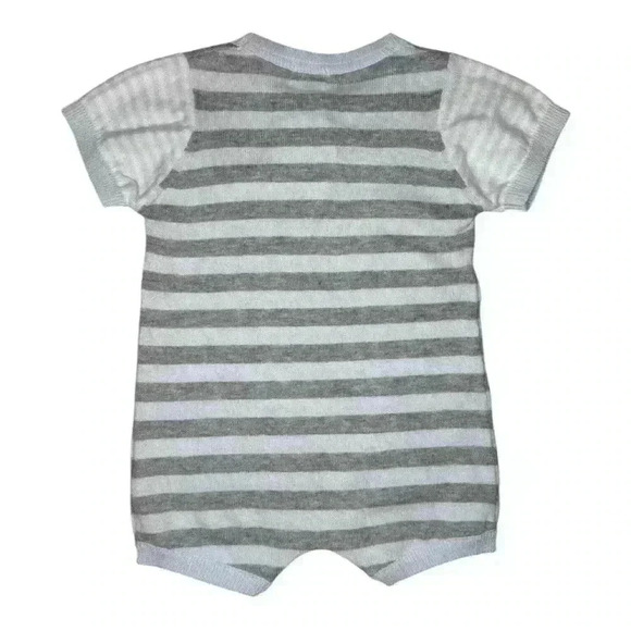 NWT - Mudpie Knit Blue & Gray Striped One Piece - Size 9-12m - Picture 4 of 4